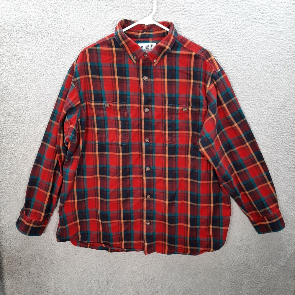 Duluth Trading Co Shirt‎ Adult XL Multicolor Plaid Flannel Outdoors Workwear